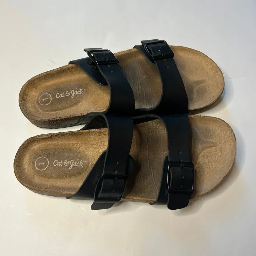Cat & Jack Girls Black Sandals 1